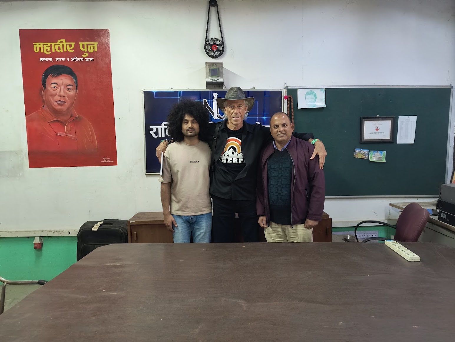 Gary Lesley with the director at the Innovation Centre of Nepal in 2025